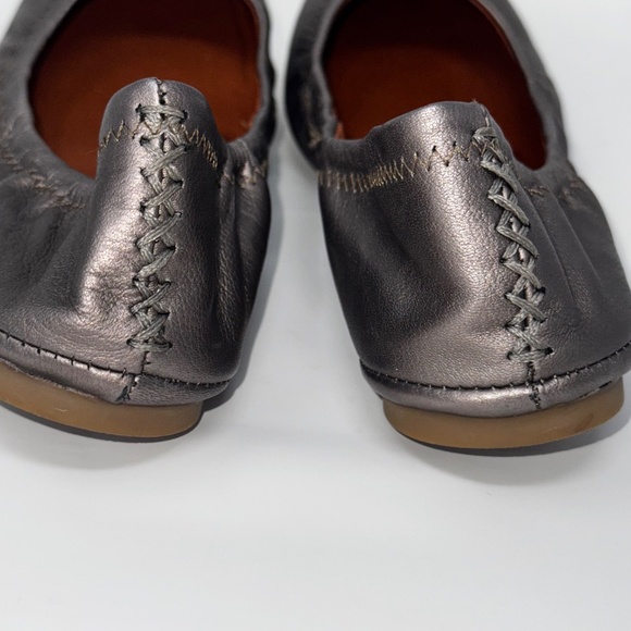 Lucky Brand Emmie Ballet Flats | Metallic Gray Pewter Leather | Women’s Size 9.5 - Picture 4 of 7